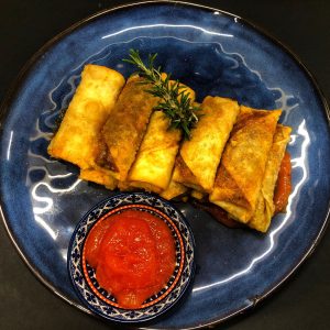 spring rolls, Chutney, plate, ramekin, catering, cape town